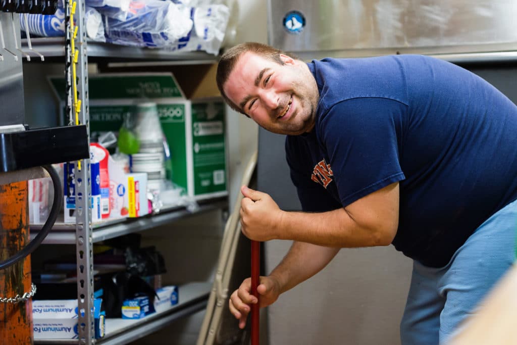 RISE Services Inc. employment services individual sweeping closet